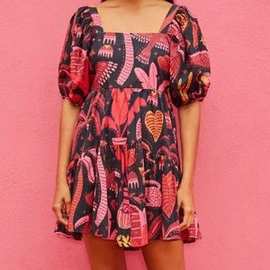 FARM Rio Black Tropical Magic Mini Dress Size Small